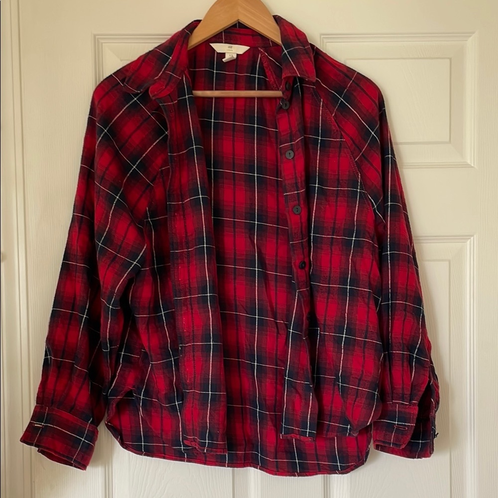 Plaid Red Women's H&M Shirt